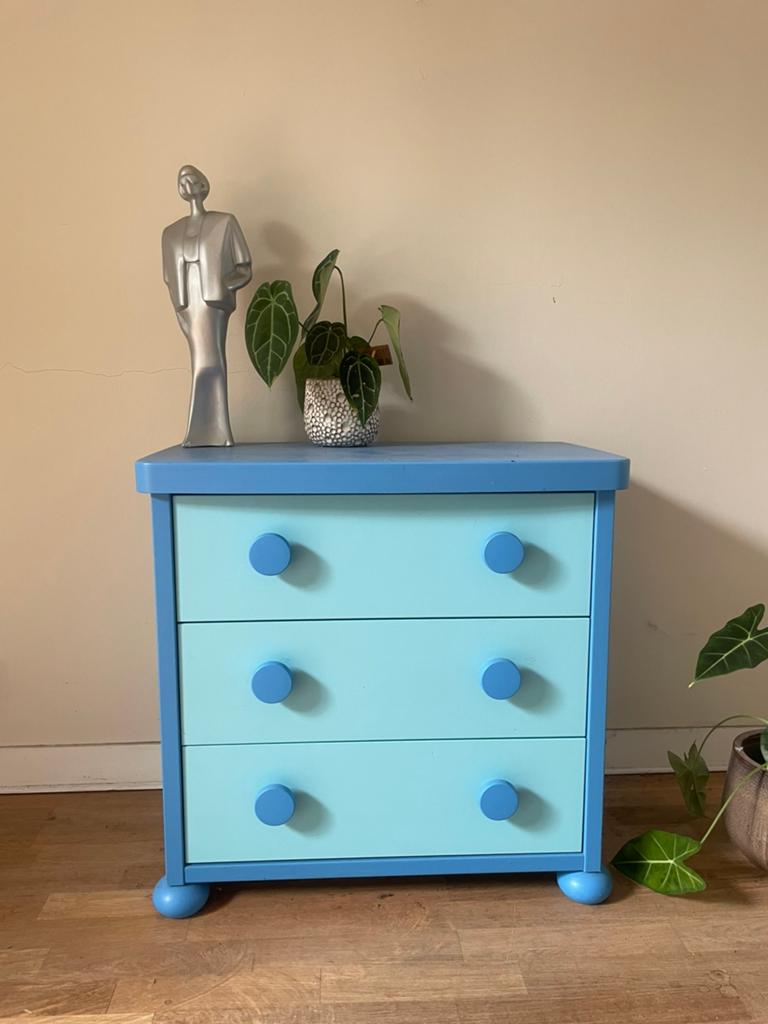 Vintage ikea blauwe kast, Ophalen, 50 tot 100 cm, Zo goed als nieuw, Minder dan 100 cm