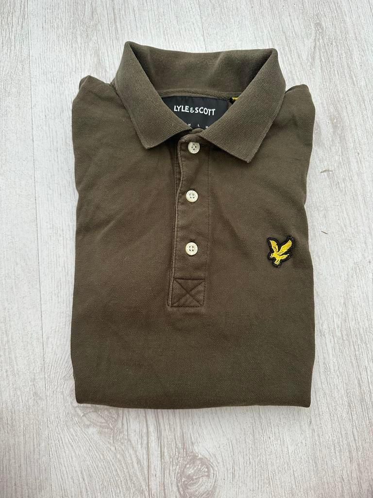 Lyle & Scott Slim Fit polo in het bruin, Ophalen of Verzenden, Gedragen, Maat 48/50 (M), Bruin