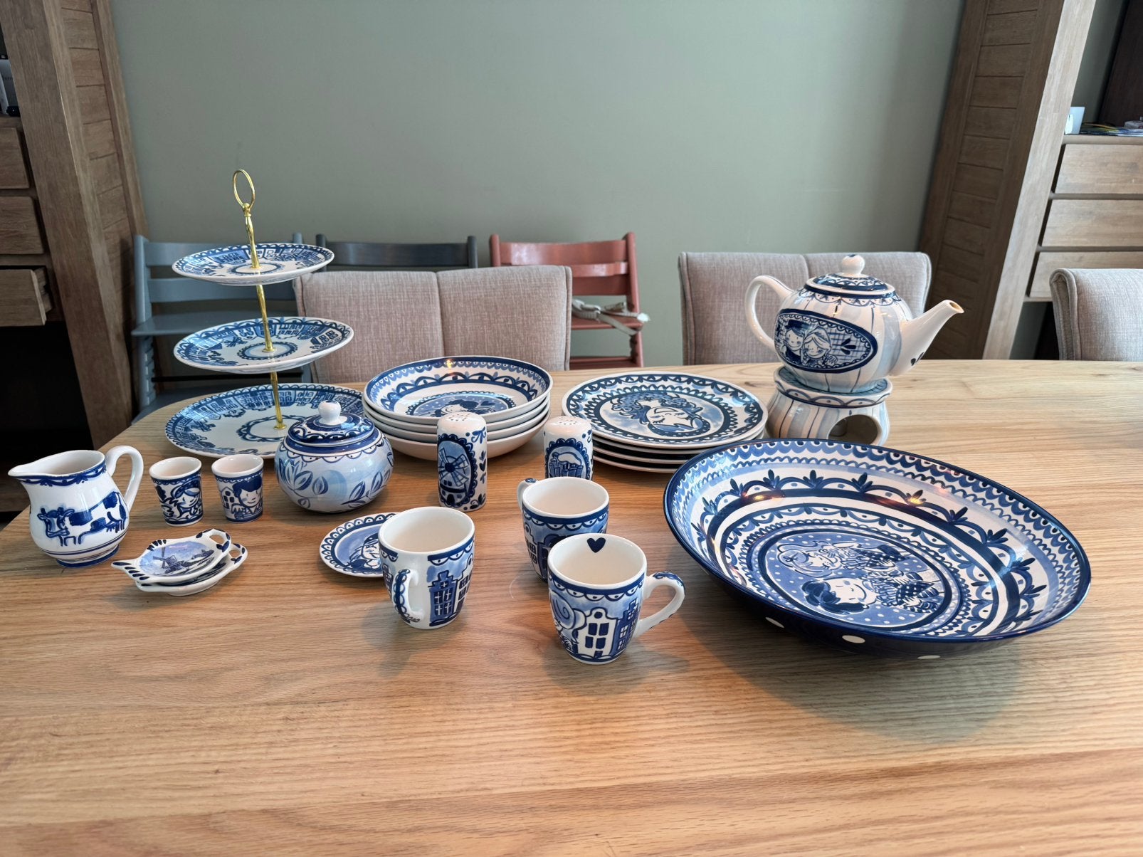 Grote set Blond Amsterdam Delfts Blond servies, Ophalen, Aardewerk, Bord(en)