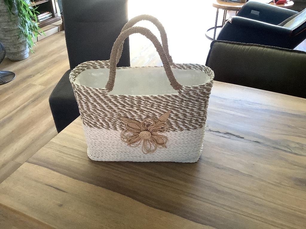 Tas/strandtas, Sieraden, Tassen en Uiterlijk, Ophalen, Nieuw, Wit, Schoudertasje