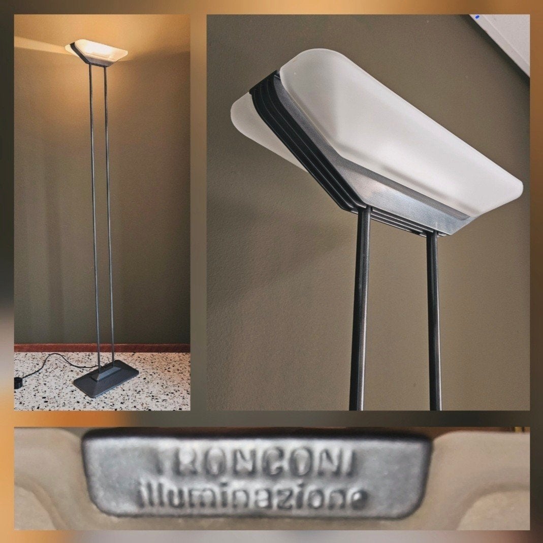 Vintage Tronconi Uplighter 'Franck' Italiaans design, Huis en Inrichting, Lampen | Vloerlampen, Ophalen, Zo goed als nieuw, Postmodern vintage jaren 80