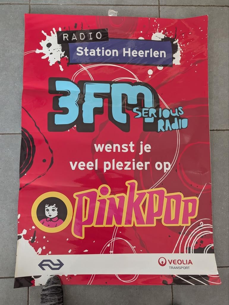 3FM Serious Radio Pinkpop Poster - Uniek Promotiemateriaal, Deurposter of groter, Ophalen of Verzenden, Muziek, Rechthoekig Staand