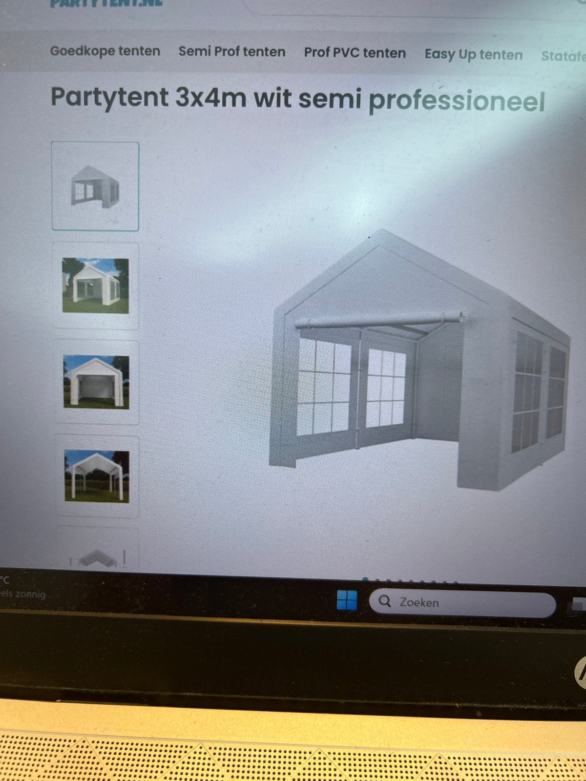 Partytent 3x4m wit semi professioneel, Tuin en Terras, Partytenten, Ophalen, Partytent, 2 meter of meer, Zo goed als nieuw