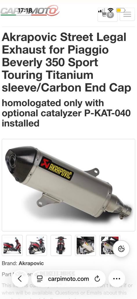 Akrapovic uitlaat, Ophalen of Verzenden, Gebruikt