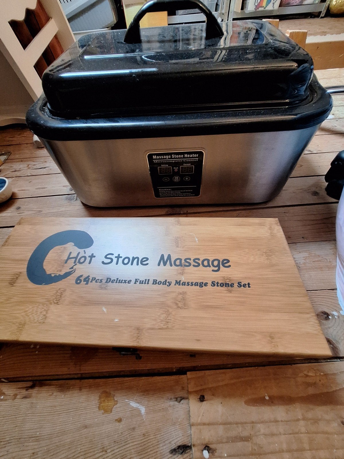 Hotstone massage set met heater, Ophalen, Gebruikt, Hotstone