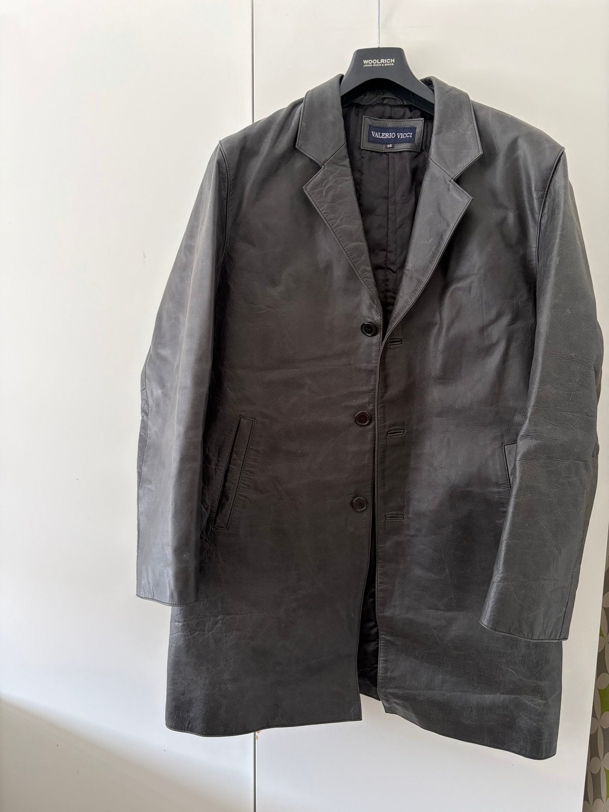 Valerio Vicci Leren Jas - Maat 56 (XL), Kleding | Heren, Jassen | Winter, Gedragen, Maat 56/58 (XL), Zwart, Ophalen of Verzenden