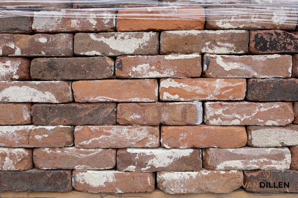 Antieke donkere nuance vormbak stenen bezand 22 x 5.5 26M2, Doe-het-zelf en Verbouw, Metselstenen, Ophalen of Verzenden, Gebruikt