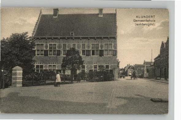 Klundert Gemeentehuis (Achterzijde), Verzamelen, Ansichtkaarten | Nederland, Verzenden, Voor 1920, Ongelopen, Noord-Brabant