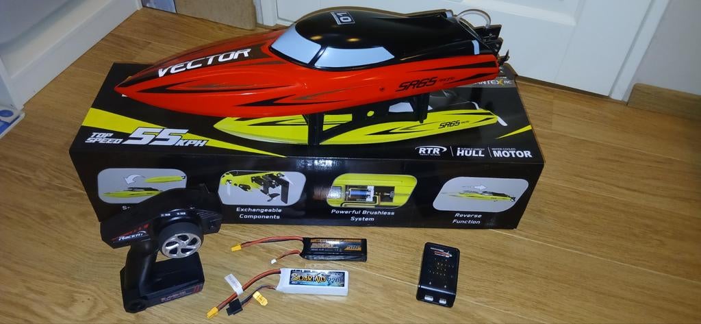 Volantex RC Vector SR65 RC Boot - Top Snelheid 55km/u, Ophalen, Zo goed als nieuw, Groter dan 1:32, Overige merken