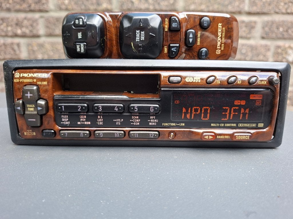 Pioneer Radio Cassette CD wisselaar afstandsbd. Wood look, Ophalen of Verzenden, Gebruikt