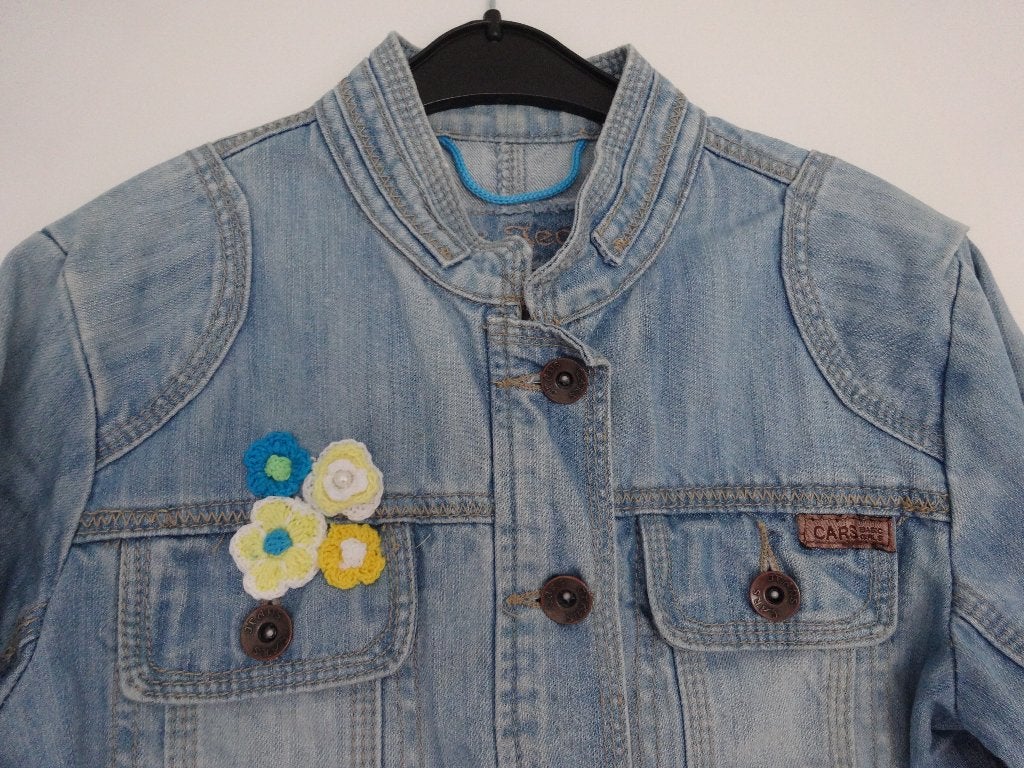 Bloemen spijkerjas Cars Jeans mt 134-140, Ophalen of Verzenden, Zo goed als nieuw, Meisje, Jas