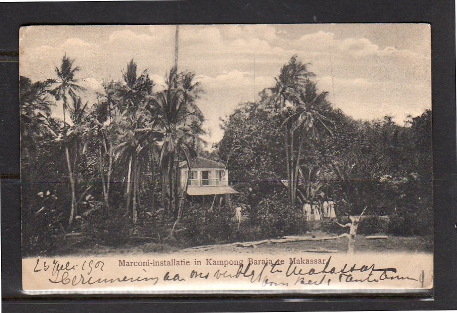 Ned Indië 1902 Marconi installation at the kampong BARAJA, Ophalen of Verzenden, Voor 1920, Frankrijk