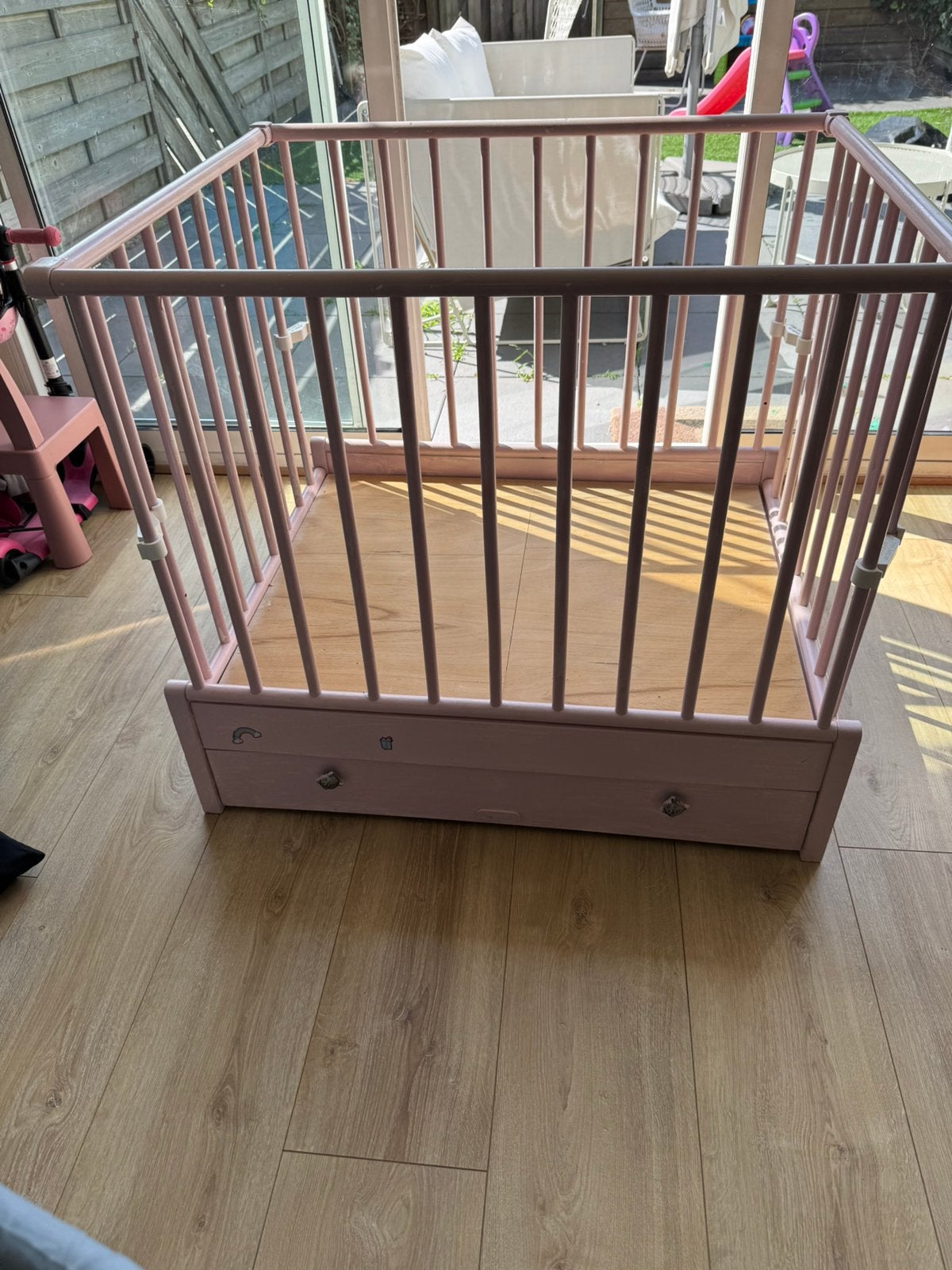 Houten box (oud roze) met lade - gratis op te halen, Ophalen, Gebruikt, Lade