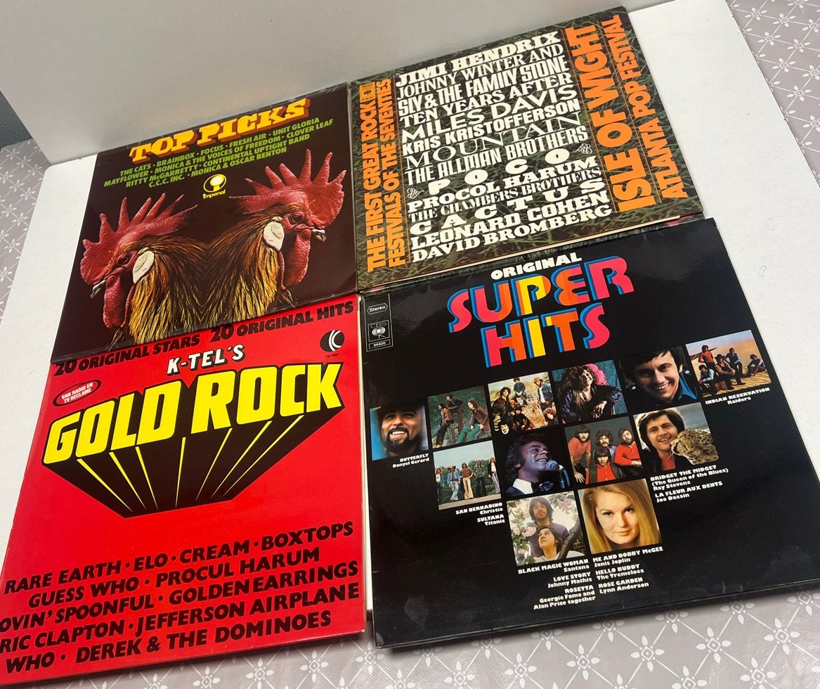 20. Vintage Pop/Rock LP's: Super Hits, Gold Rock, Top Picks, LP, Gebruikt, Pop, Ophalen of Verzenden