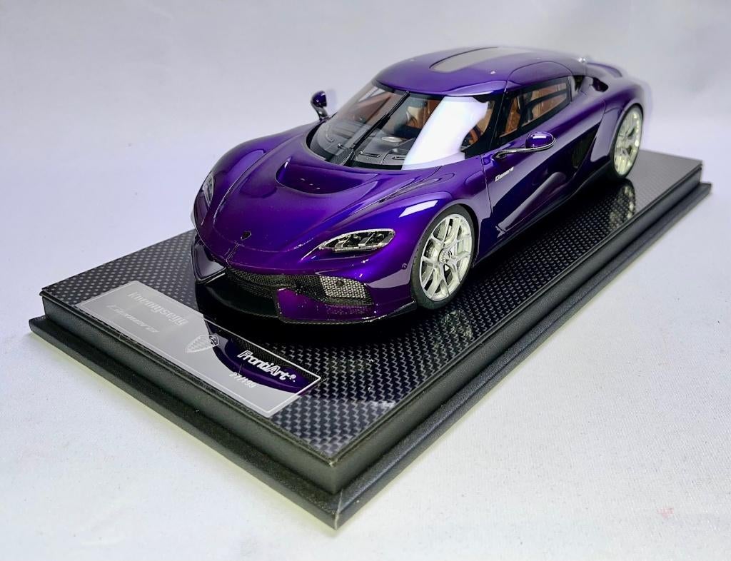 Koenigsegg Gemera Purple 1:18 van FrontiArt, Hobby en Vrije tijd, Modelauto's | 1:18, Ophalen of Verzenden, Nieuw, Auto, Overige merken