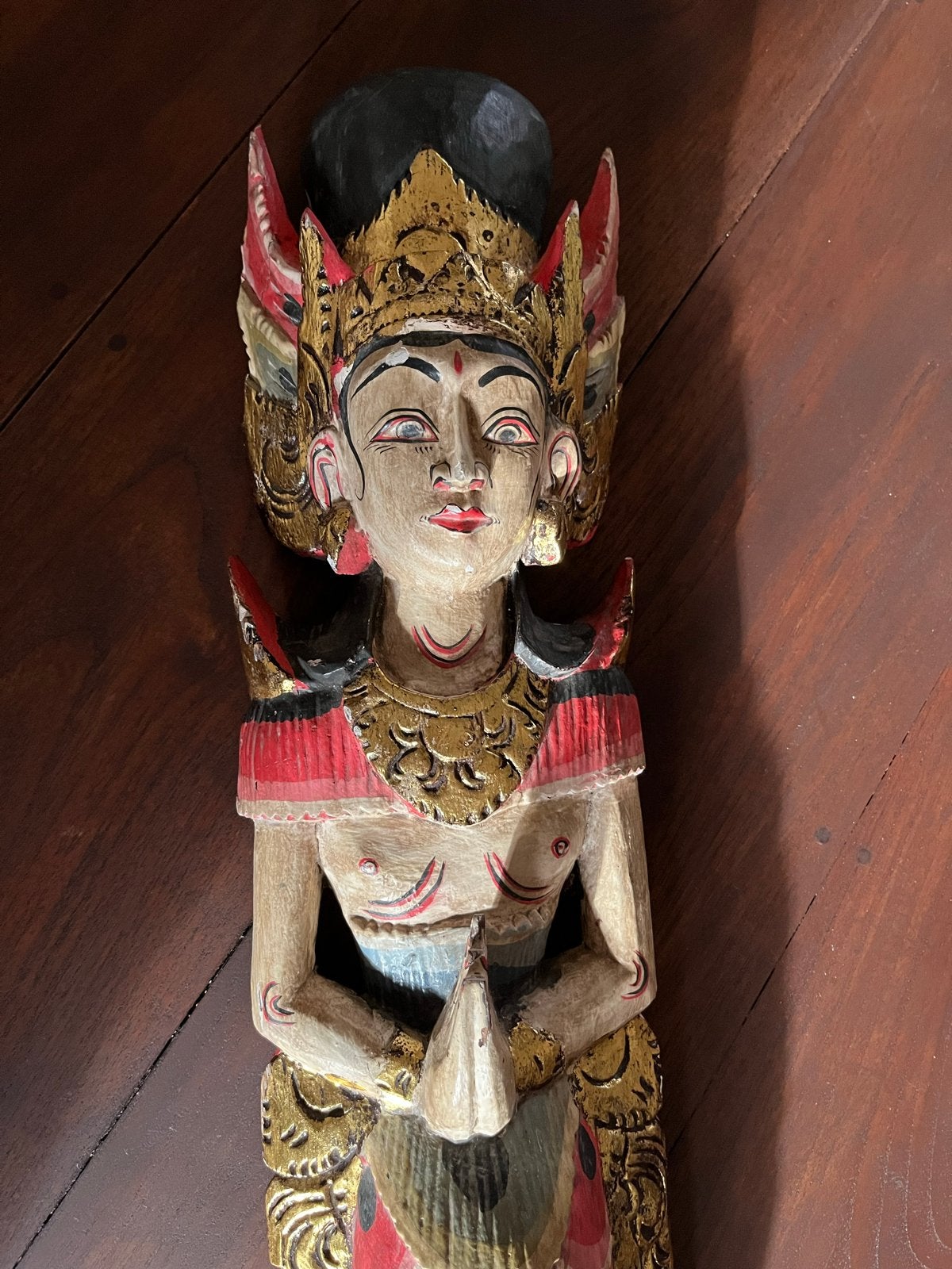 Balinese Zeemeermin Wandsculptuur - Handgesneden Hout, Antiek en Kunst, Wanddecoratie, Indonesië, Meerkleurig, Geschilderd