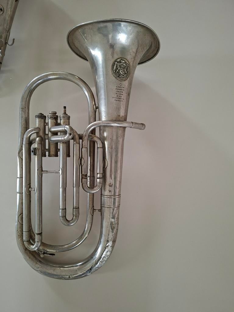 Bariton zilver, Muziek en Instrumenten, Blaasinstrumenten | Tuba's, Ophalen, Gebruikt, Euphonium of Tenortuba