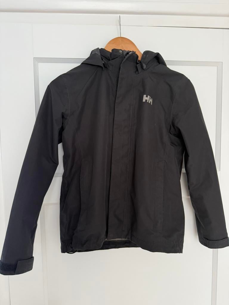 Zgan zwarte Helly Hansen regenjas mt 152, Ophalen of Verzenden, Zo goed als nieuw