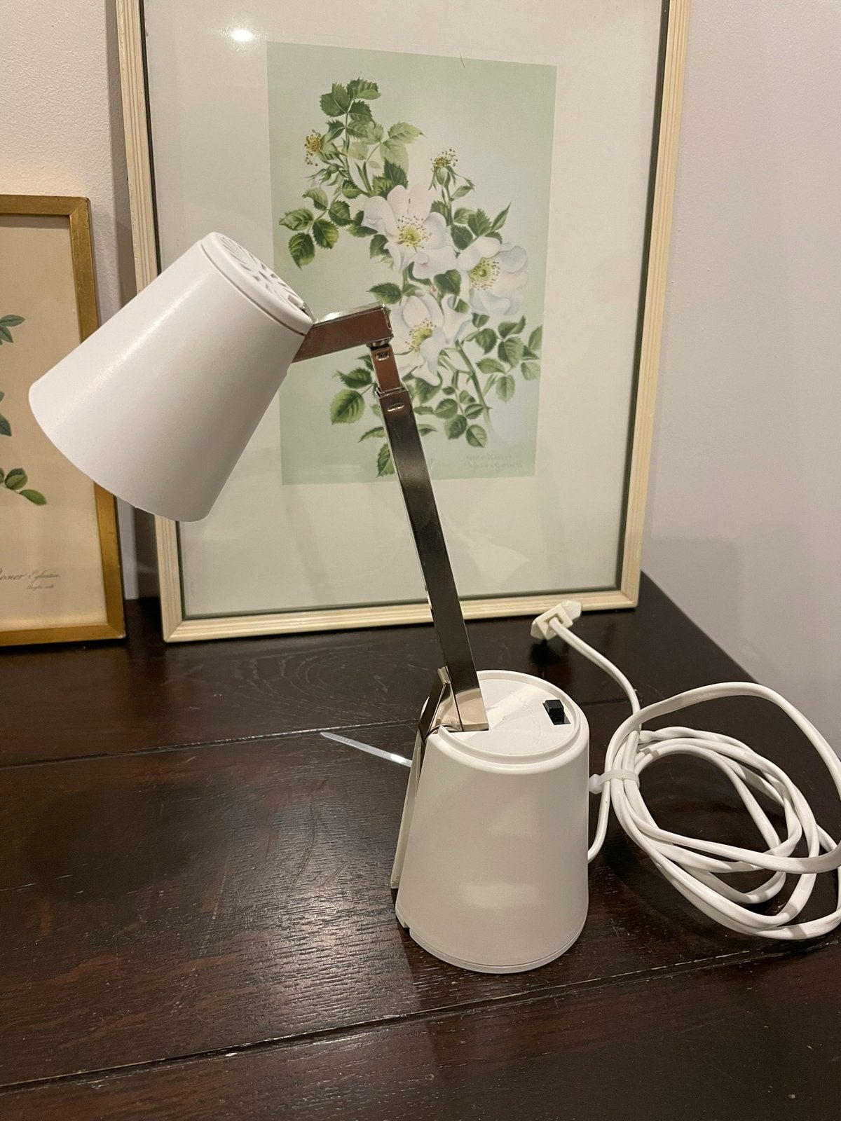 Lampette bureaulamp wit, Vintage, Wit, Ophalen of Verzenden, Bureaulamp