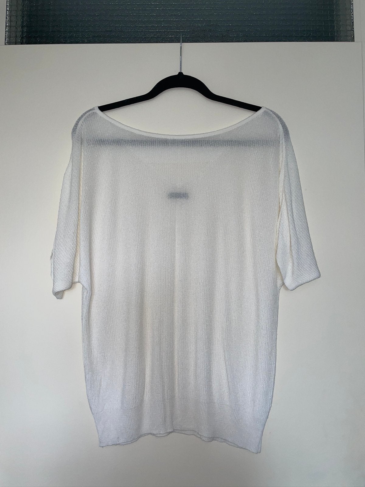 Chastar wit gebreide zomerse top tuniek mt 42, Ophalen of Verzenden, Zo goed als nieuw, Maat 42/44 (L), Wit