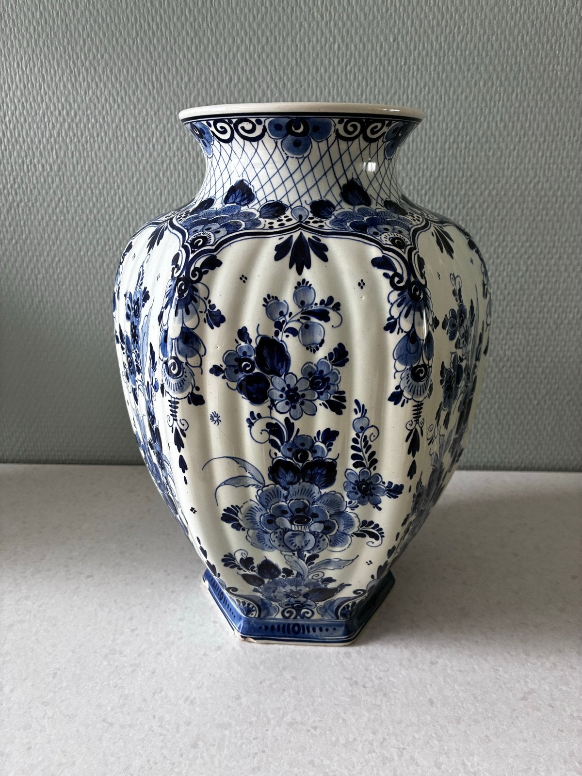 Prachtige handgeschilderde Delfts Blauwe vaas, Ophalen