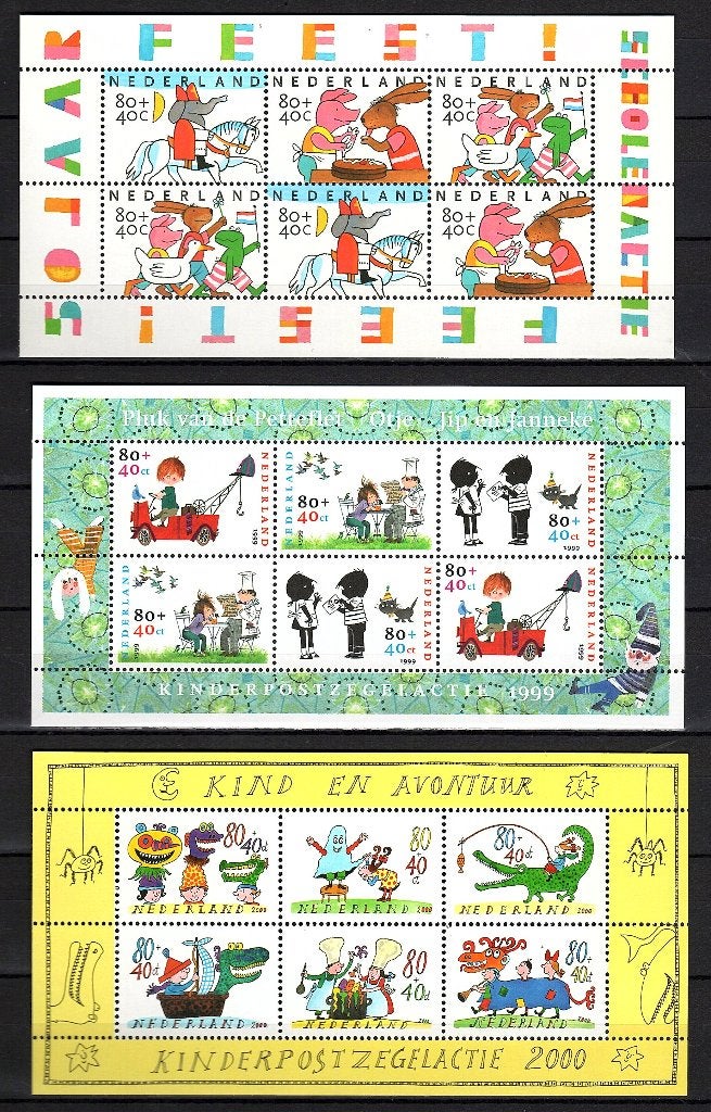 Kinderblokken 1998 tem 2000 postfris, Postzegels en Munten, Postzegels | Nederland, Ophalen of Verzenden, Na 1940, Postfris