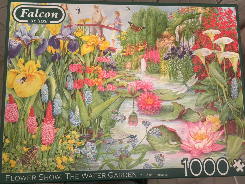Falcon de Luxe Legpuzzel: Flower Show Water Garden 1000 stuk, Ophalen of Verzenden, 500 t/m 1500 stukjes, Zo goed als nieuw, Legpuzzel