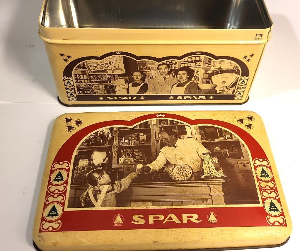Oud SPAR blik, Ophalen of Verzenden, Gebruikt, Overige