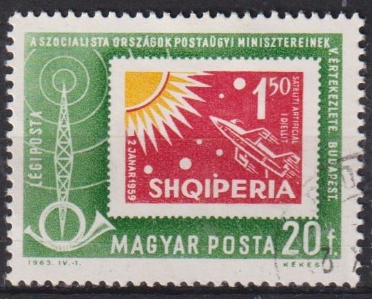Hongarije 1963 Ruimtevaart, Postzegels en Munten, Verzenden, Gestempeld, Overige thema's