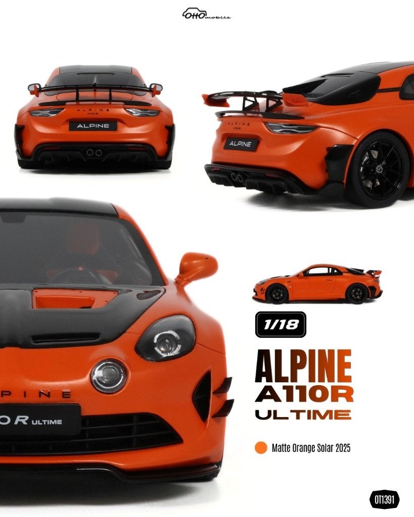OttoMobile 1:18 Alpine A110 R Ultime, Matt Solar Orange 2025
