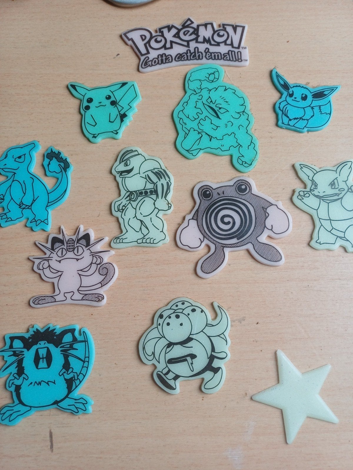 Pokémon glow in the dark stickers/figuren, Ophalen of Verzenden, Gebruikt, Overige typen