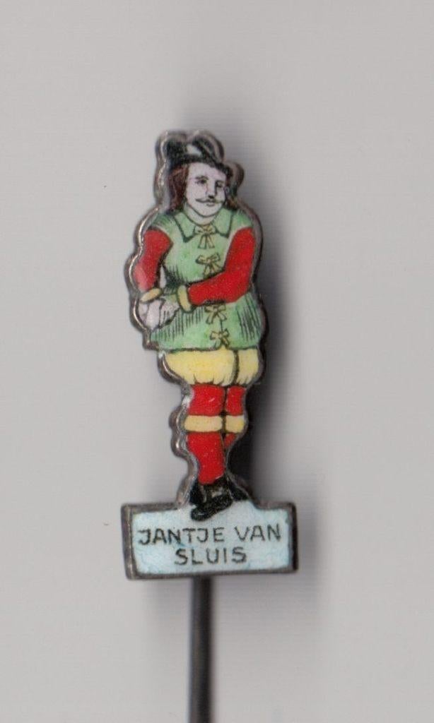 Jantje van Sluis emaille Bier speldje, Gebruikt, Niet vindbaar, Niet vindbaar, Speldje of Pin