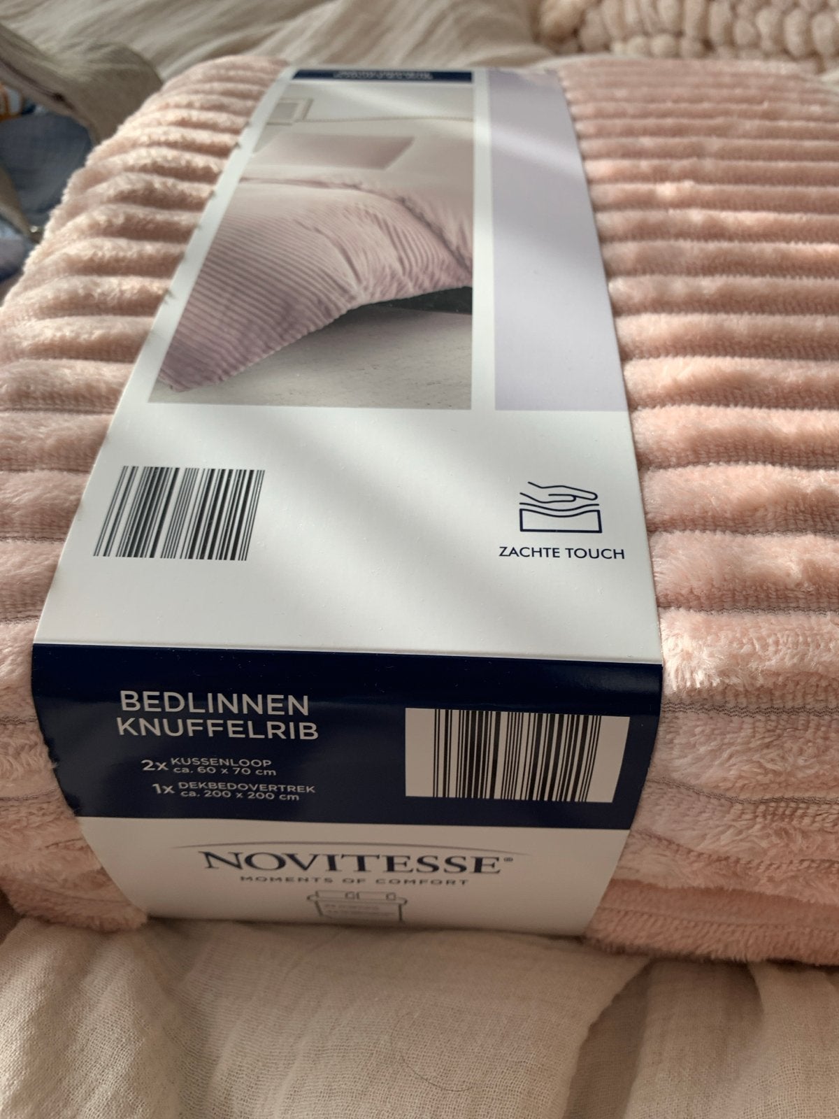 Nieuw Dekbedovertrek Knuffelrib Roze - Novitesse, Dekbedovertrek, Ophalen of Verzenden, Overige merken, Inclusief kussenslopen