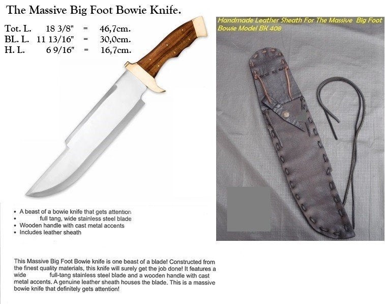 T.k.a. The Massive Big Foot Bowie Knife, Ophalen of Verzenden, Overige soorten, Azië, Mes of Dolk
