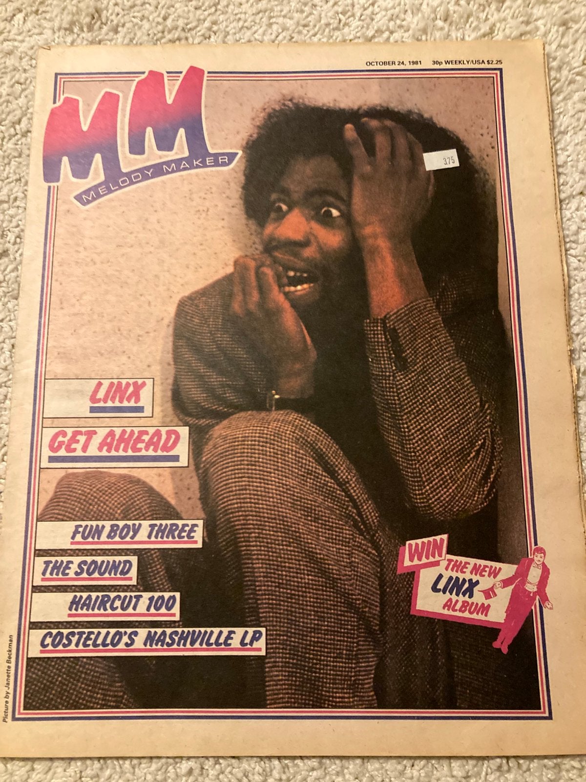 MELODY MAKER 1981 THE SOUND Robyn Hitchcock LINX Fun Boy Thr, Ophalen of Verzenden, Zo goed als nieuw, Muziek, Film of Tv