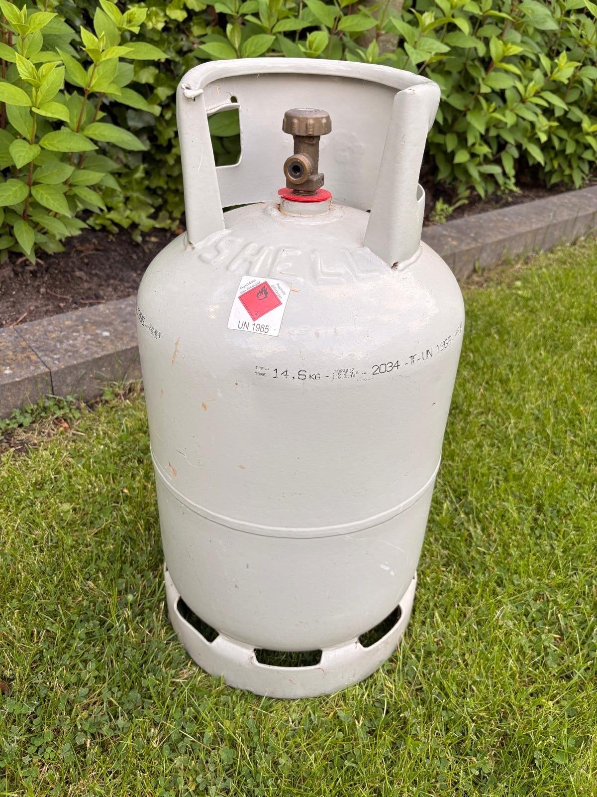 Shell gasfles 14,5 kg - halfvol, Ophalen, Gebruikt