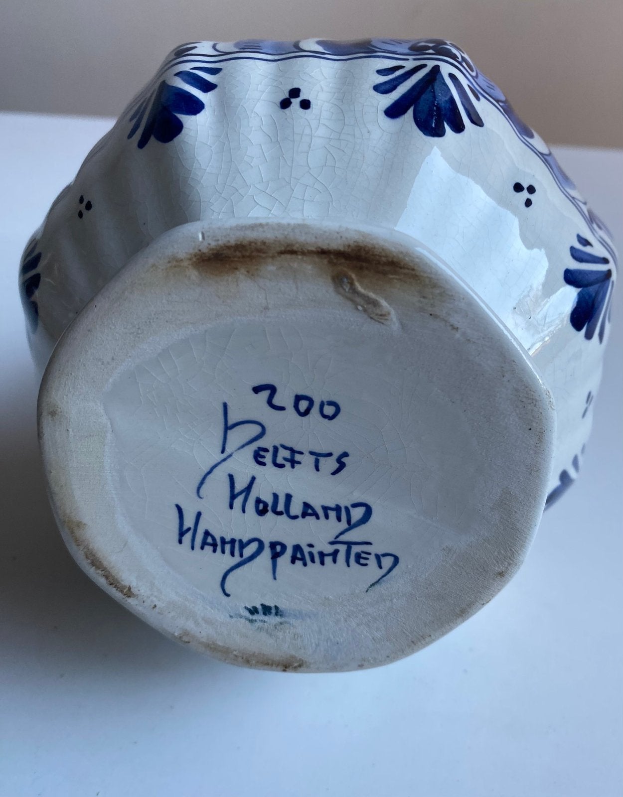 Delfts Blauw knobbel vaas , jaren 60, Ophalen of Verzenden