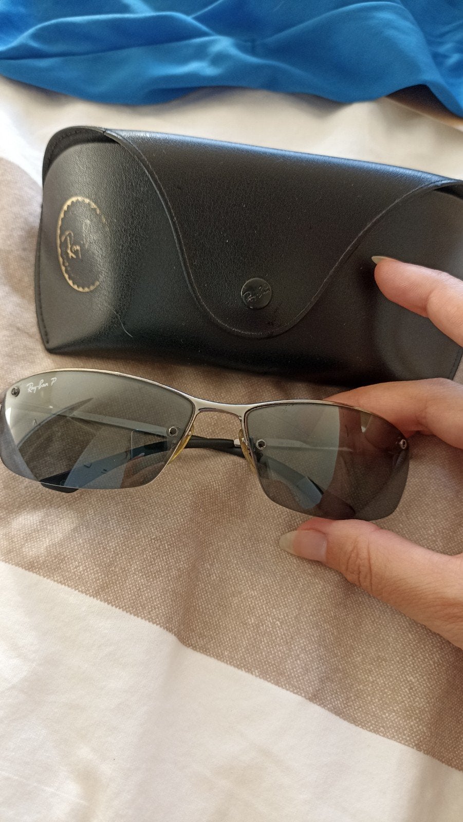 Ray-Ban RB 3183 Zonnebril met Hoesje en Doekje, Zonnebril, Ophalen of Verzenden, Zo goed als nieuw, Ray-Ban