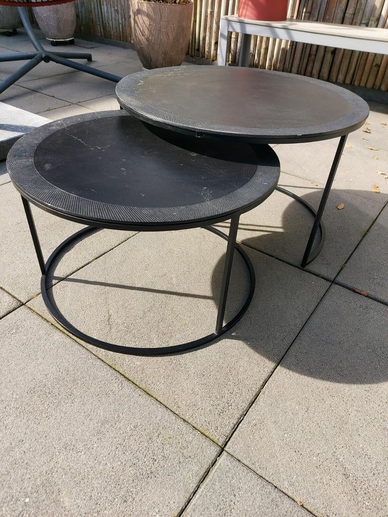 Inschuifbare Salontafels - Metaal - Ø 60 cm, Gebruikt, 50 tot 100 cm, Rond, Metaal