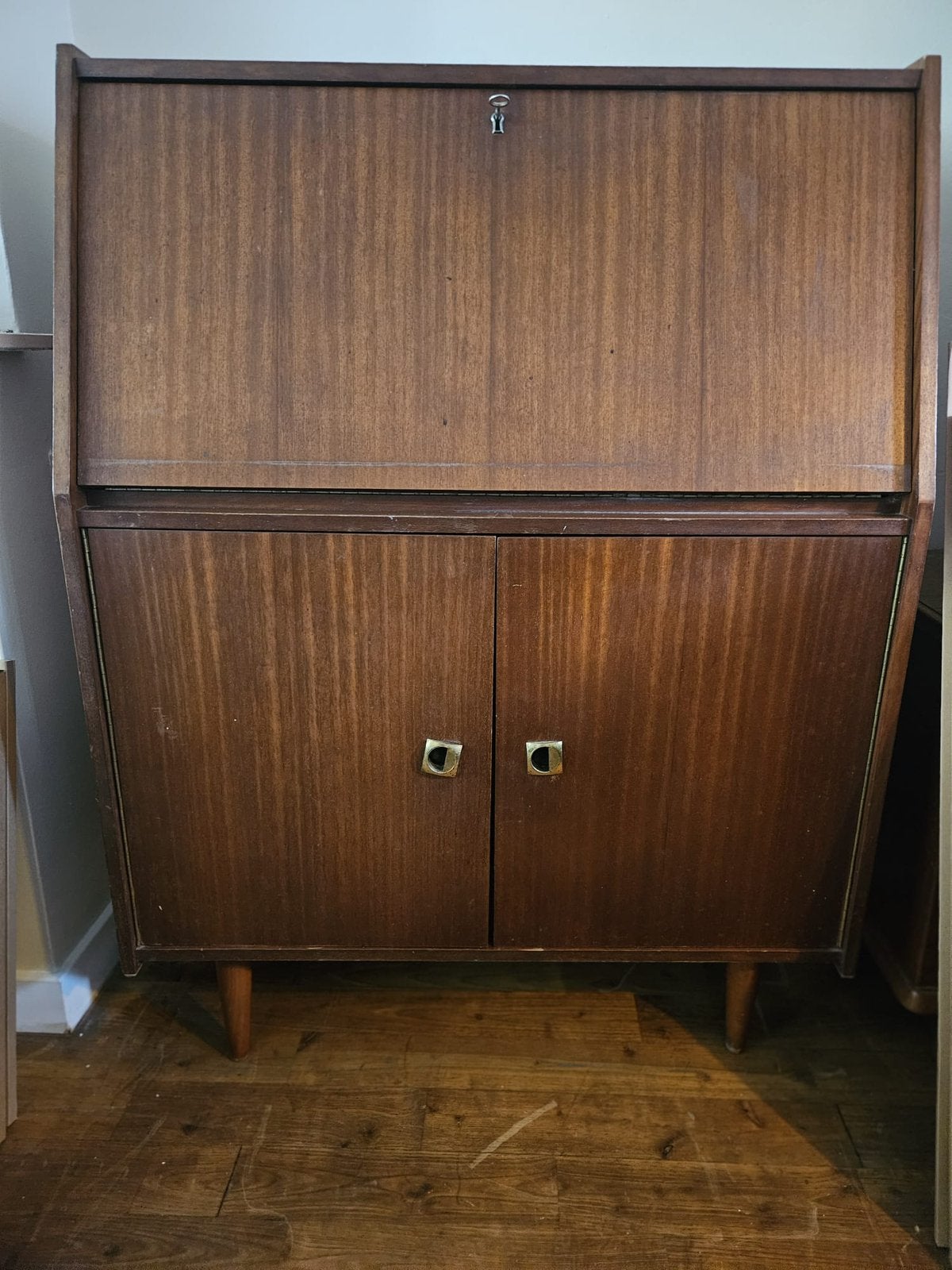 Prachtige Vintage Teakhouten Secretaire / Kast – Mid-Century, Ophalen, Gebruikt