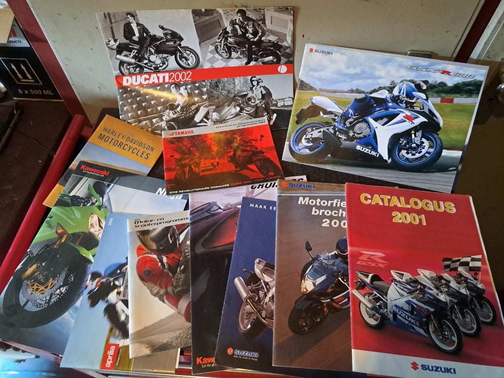 Partij motorfiets folders, Ophalen of Verzenden