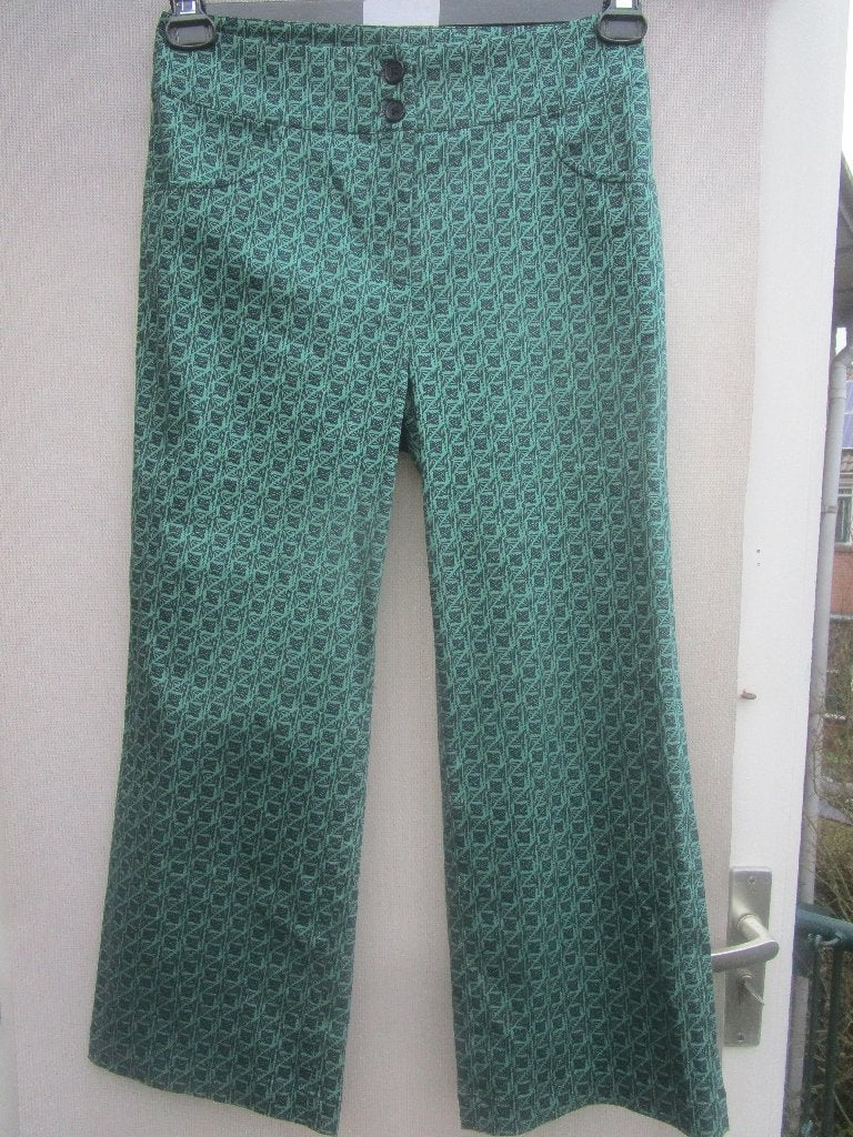 Broek ZILCH mt  36/38  groen  met printje, Kleding | Dames, Broeken en Pantalons, Verzenden, Nieuw, Maat 36 (S), Lang