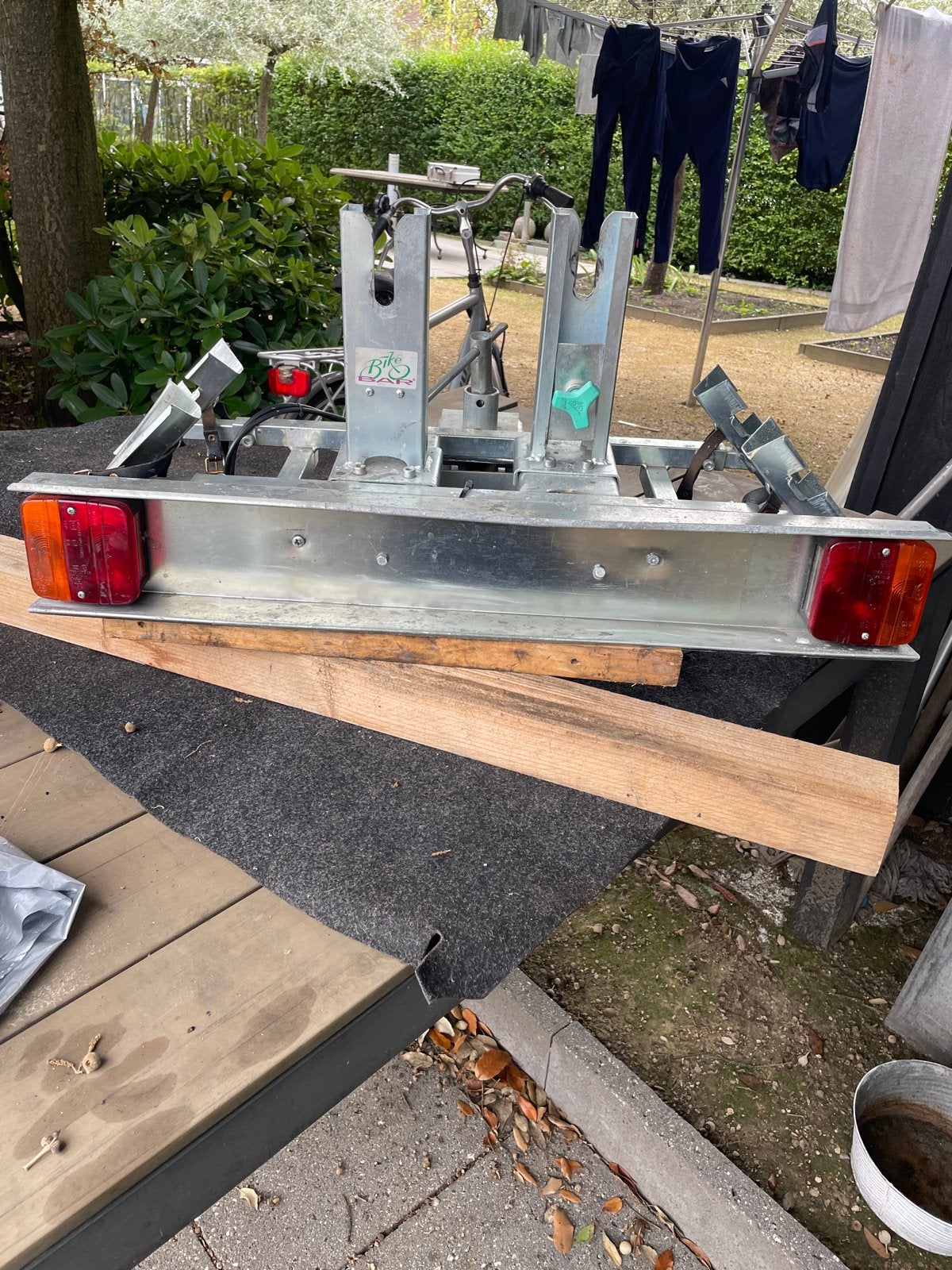 Bike Bar trekhaak fietsendrager voor 2 fietsen, Gebruikt, Brede banden, Ophalen of Verzenden, 2 fietsen
