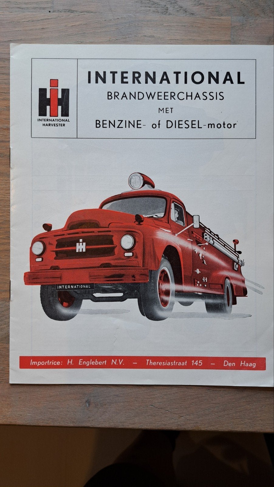 Folder International Harvester brandweerchassis, Ophalen of Verzenden, Overige merken