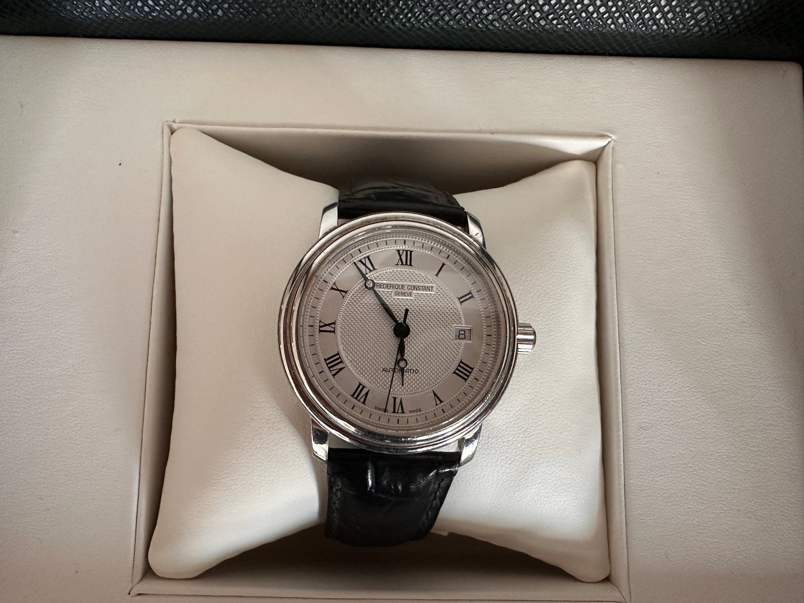 Frederique Constant Horloge - inclusief doos en papieren, Overige merken, Staal, Polshorloge, Ophalen of Verzenden