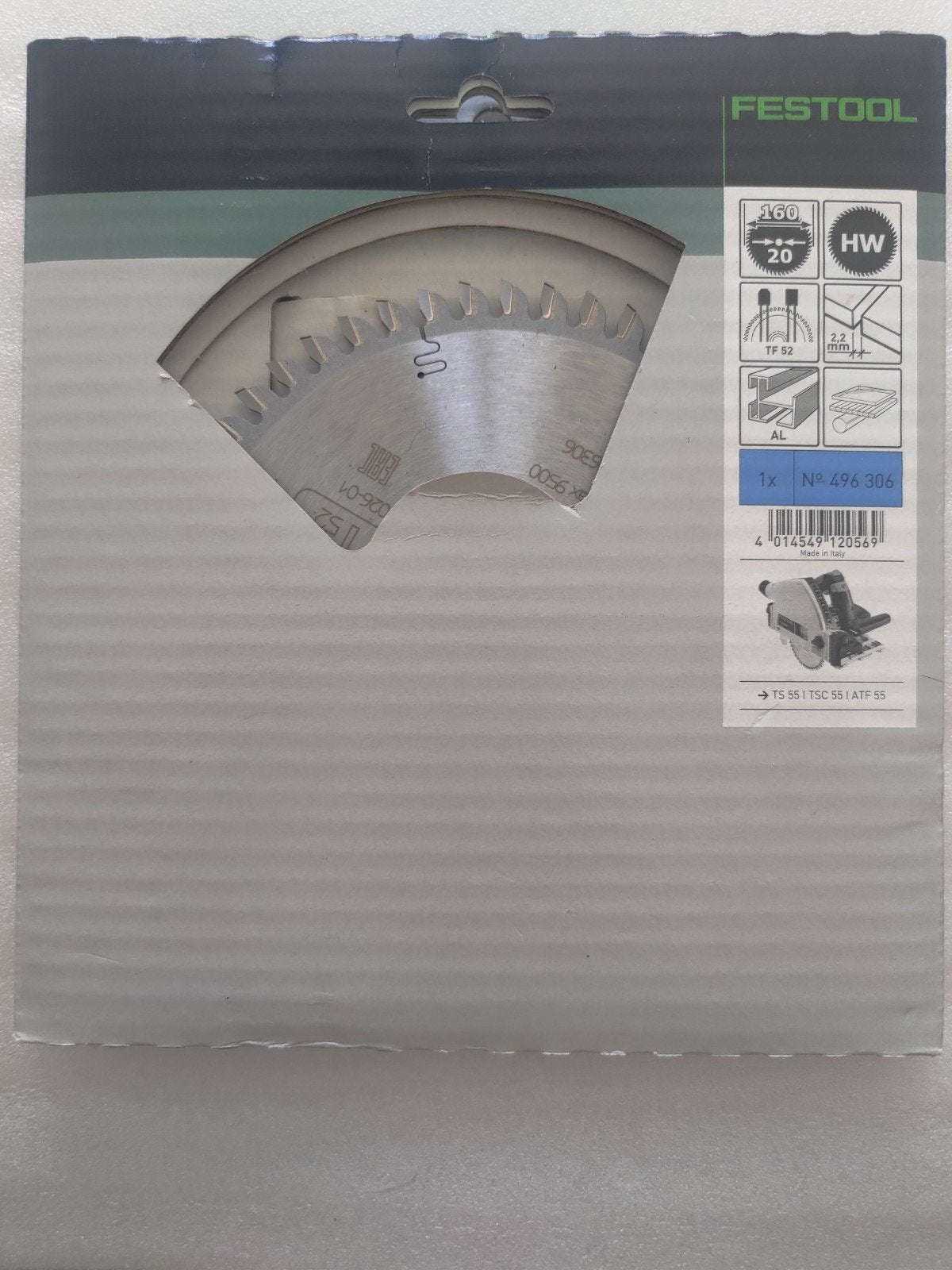 Festool Cirkelzaagblad HW 160x20 TF52 voor TS 55, Ophalen of Verzenden, Nieuw