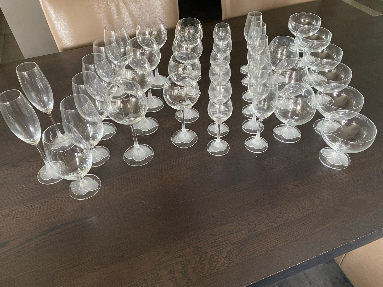 Vintage glazenset 37 delig-Colony Amaryllis satin, Ophalen