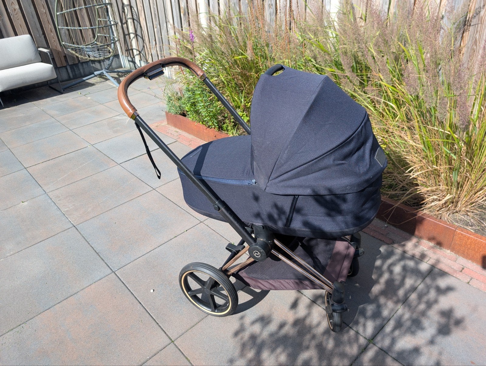 Cybex Platinum Combiwagen - Roze Goud & Donkerblauw, Kinderen en Baby's, Overige merken, Gebruikt, Ophalen of Verzenden, Combiwagen