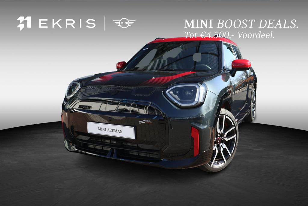 MINI Aceman E John Cooper Works uitvoering | L Pakket, Auto's, Mini, Zwart, 258 pk, 355 km, Leder en Stof