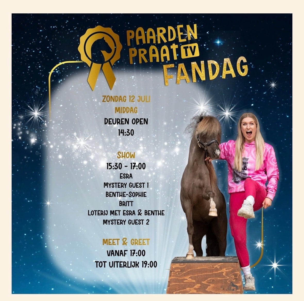 PaardenPraatTV Fandag - middagshow, Tickets en Kaartjes, Evenementen en Festivals, Eén persoon